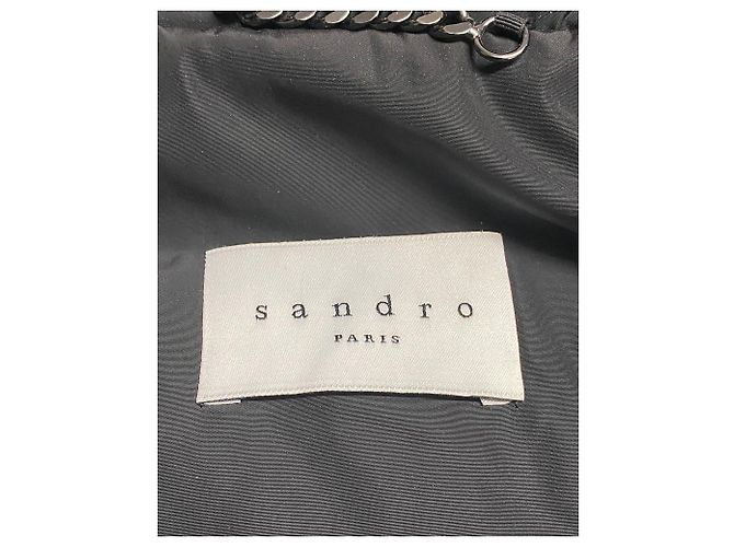 Parka con capucha y ribete de piel de Sandro Paris en algodón verde - vista 5