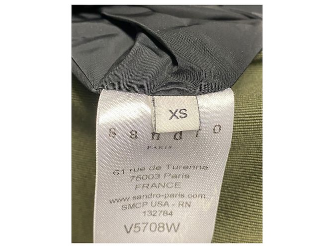 Parka con capucha y ribete de piel de Sandro Paris en algodón verde - vista 6