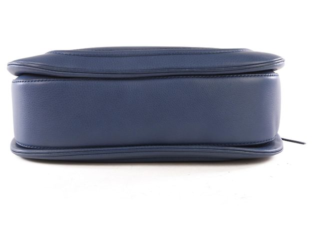 Gucci Navy Blue Leather Large New Bamboo Tassel Top Handle Bag - vista 4