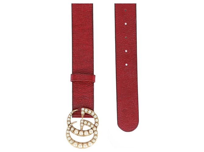 Gucci Gürtel aus GG-Leder mit Perlen - Ansicht 2