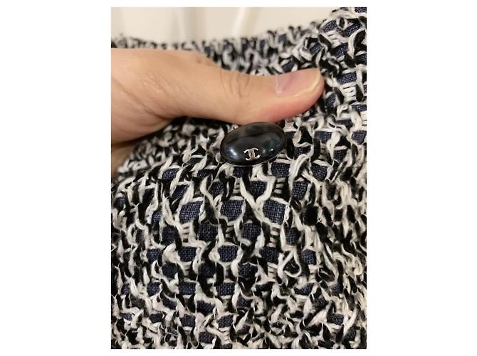 Falda Chanel Tweed MB103 Negro Blanco - vista 3