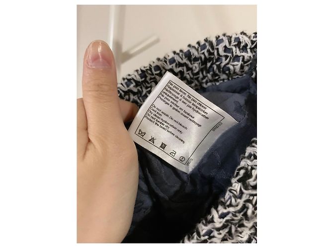 Falda Chanel Tweed MB103 Negro Blanco - vista 4