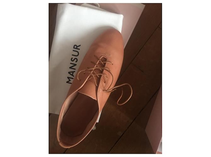 Mansur Gavriel Scarpe stringate in pelle Caramello - vista 4