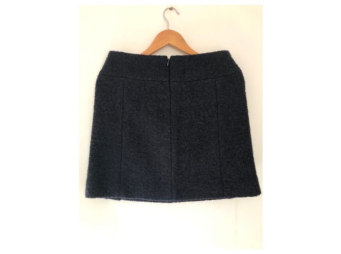 Completo Gonna e Giacca Chanel in Tweed Ecru e Nero D'oro Blu navy - vista 14