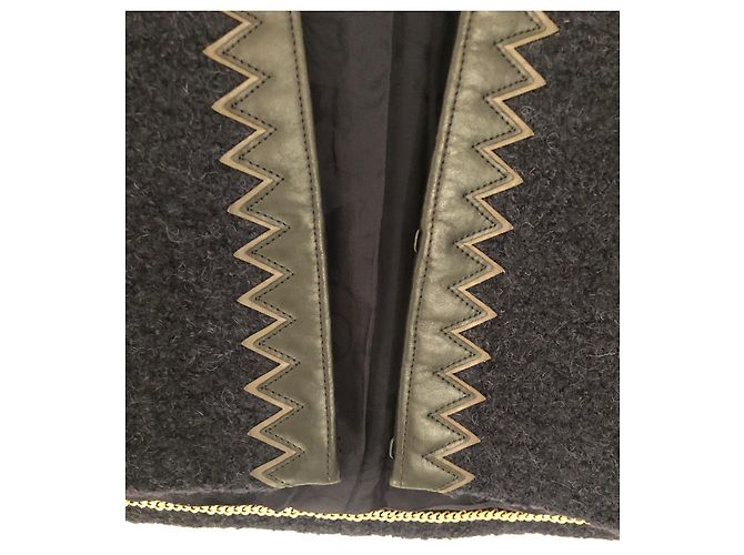Completo Gonna e Giacca Chanel in Tweed Ecru e Nero D'oro Blu navy - vista 4