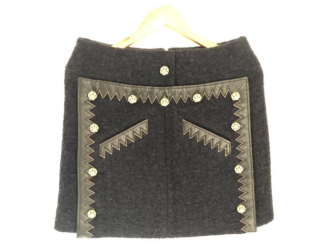 Completo Gonna e Giacca Chanel in Tweed Ecru e Nero D'oro Blu navy - vista 8
