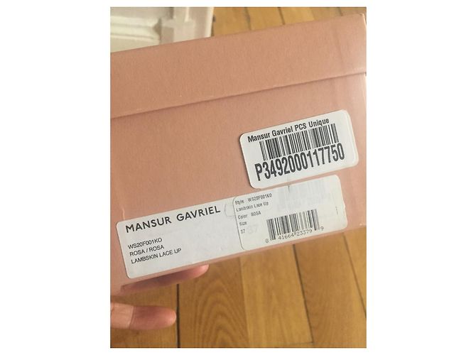 Mansur Gavriel Chaussures Lace Ups en Cuir d'Agneau Rose Taille 36 - vue 2