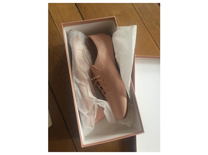 Mansur Gavriel Chaussures Lace Ups en Cuir d'Agneau Rose Taille 36 - vue 5