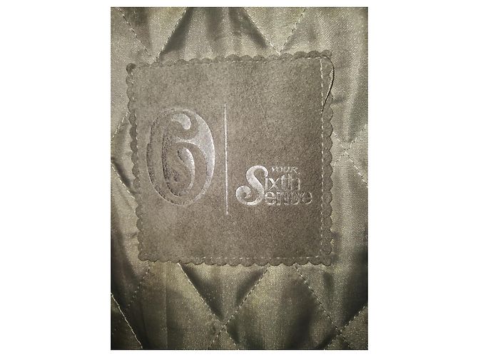 Autre Marque Abrigo de piel de ciervo verde oliva Talla 42 - vista 4