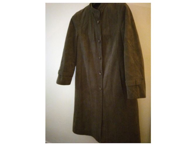 Autre Marque Abrigo de piel de ciervo verde oliva Talla 42 - vista 6