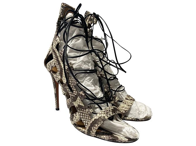 Aquazzura Amazonas Elaphe 105 Sandalen aus Pythonleder Python drucken - Ansicht 3