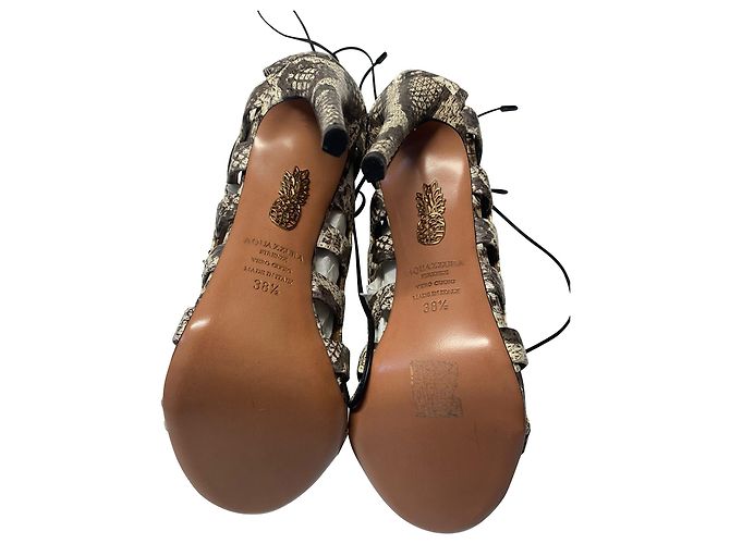 Aquazzura Amazonas Elaphe 105 Sandalen aus Pythonleder Python drucken - Ansicht 5