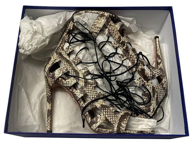 Aquazzura Amazonas Elaphe 105 Sandalen aus Pythonleder Python drucken - Ansicht 7