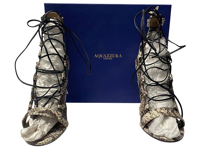 Aquazzura Amazonas Elaphe 105 Sandalen aus Pythonleder Python drucken - Ansicht 8