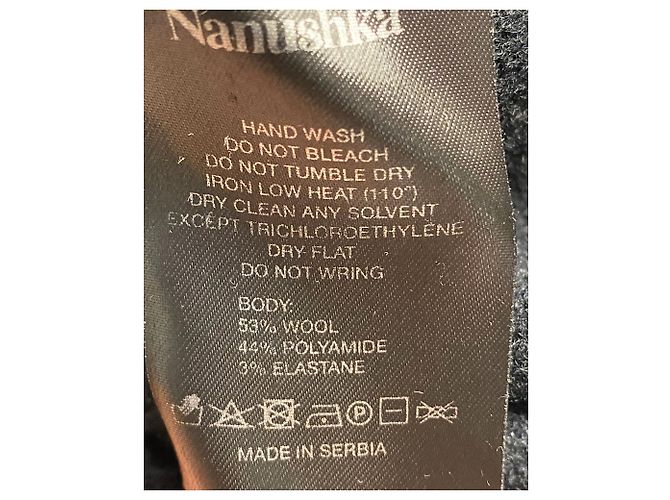 Abito lungo Nanushka in lana nera Nero - vista 5