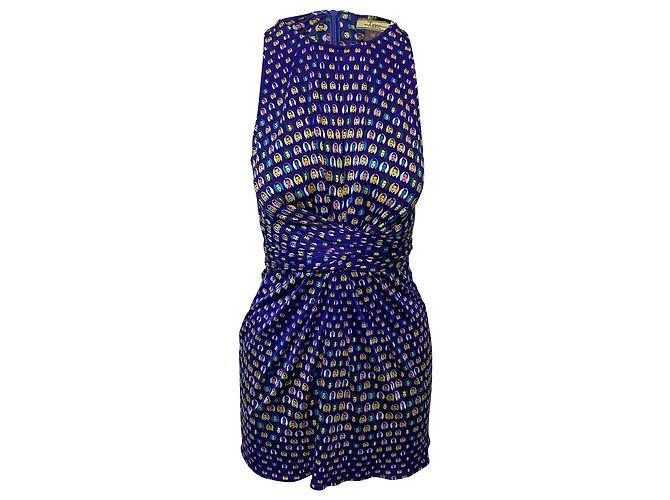 Vestido cruzado estampado en seda azul de Issa London - vista 3
