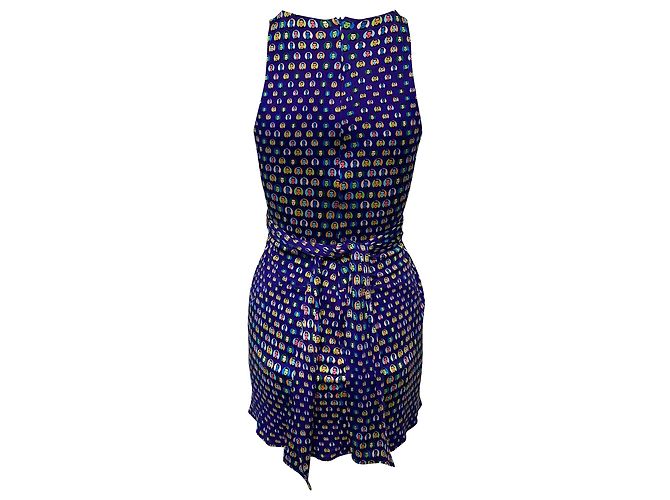Vestido cruzado estampado en seda azul de Issa London - vista 4