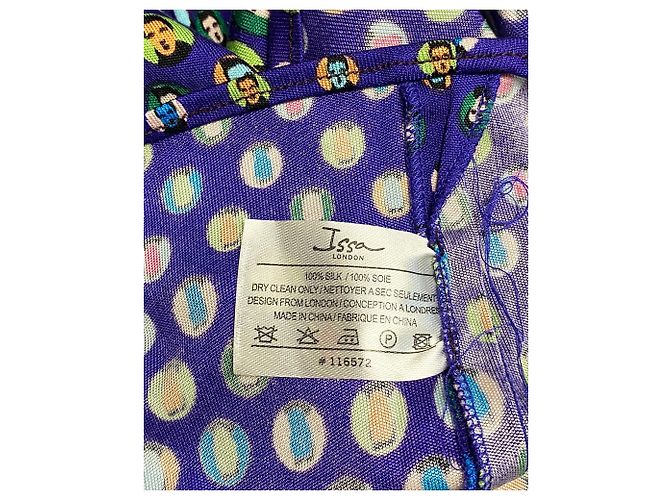 Vestido cruzado estampado en seda azul de Issa London - vista 6