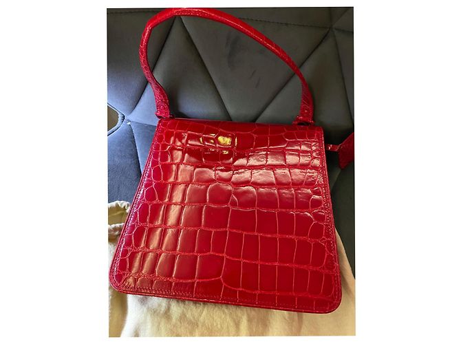 Borsa Louis Vuitton in pelle di alligatore rossa Rosso - vista 2