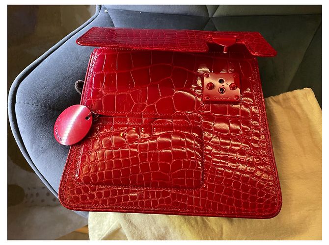 Borsa Louis Vuitton in pelle di alligatore rossa Rosso - vista 3