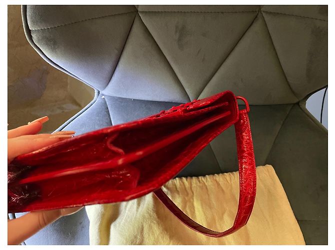 Borsa Louis Vuitton in pelle di alligatore rossa Rosso - vista 6
