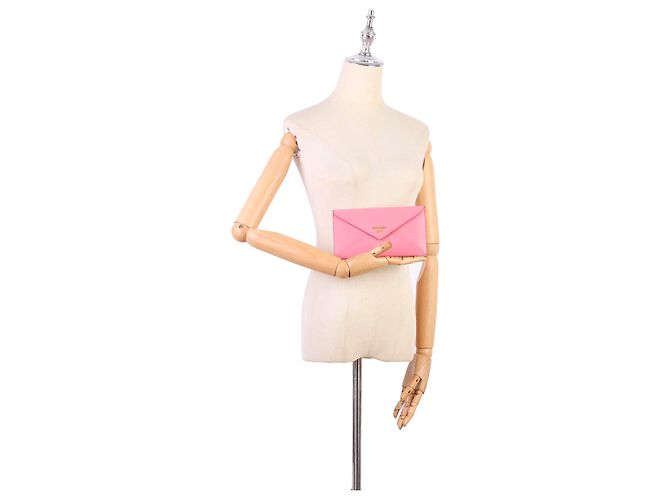 Pochette Prada Move Envelope in Vitello Rosa - vista 12