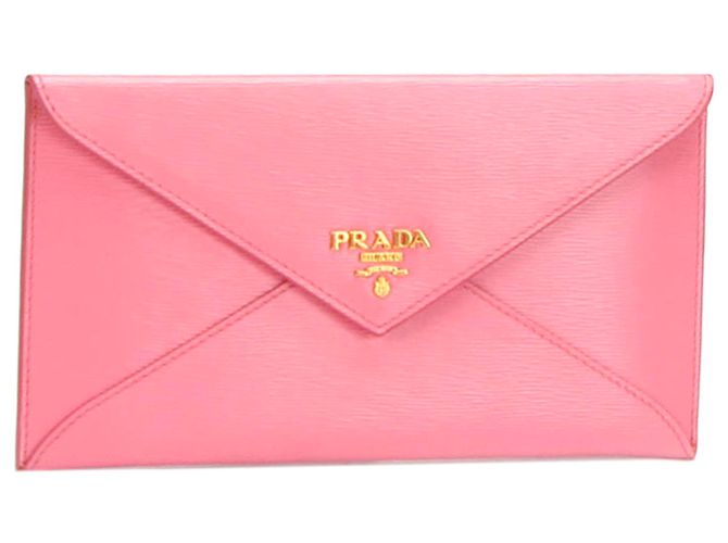 Pochette Prada Move Envelope in Vitello Rosa - vista 2