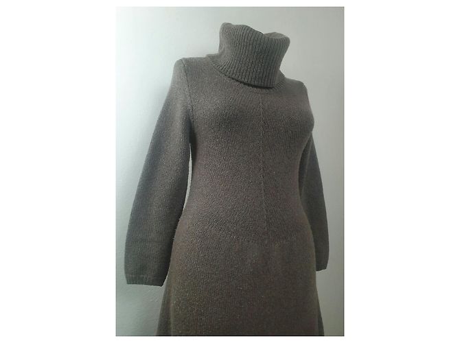 Autre Marque Repeat Polo Kleid aus Wolle und Kaschmir Grau - Ansicht 2