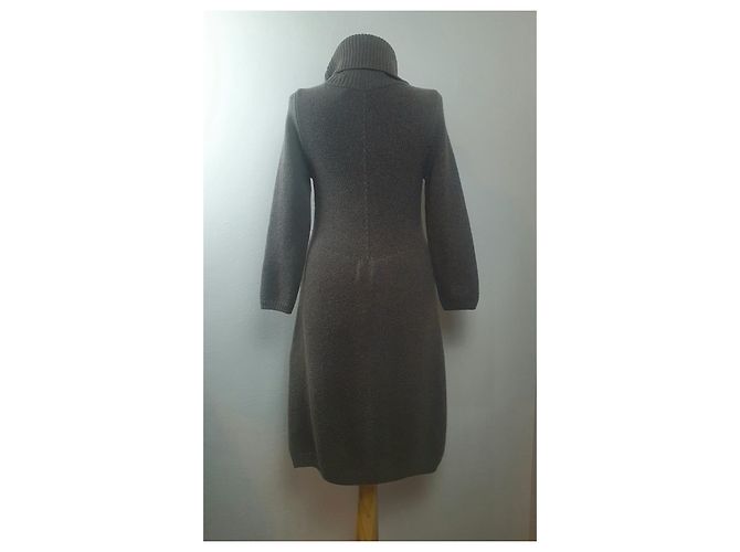 Autre Marque Repeat Polo Kleid aus Wolle und Kaschmir Grau - Ansicht 4