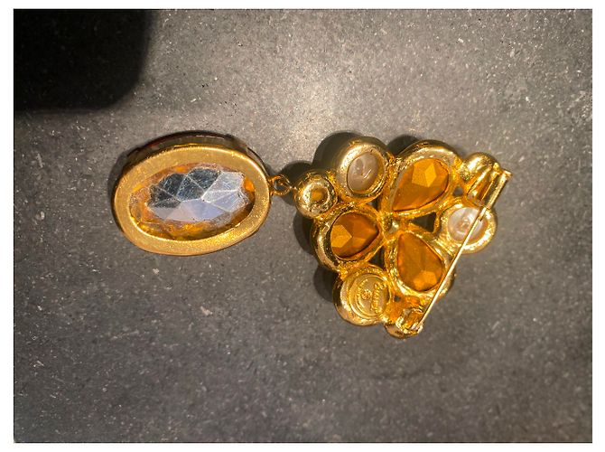 Chanel Gripoix Castaño Dorado - vista 4
