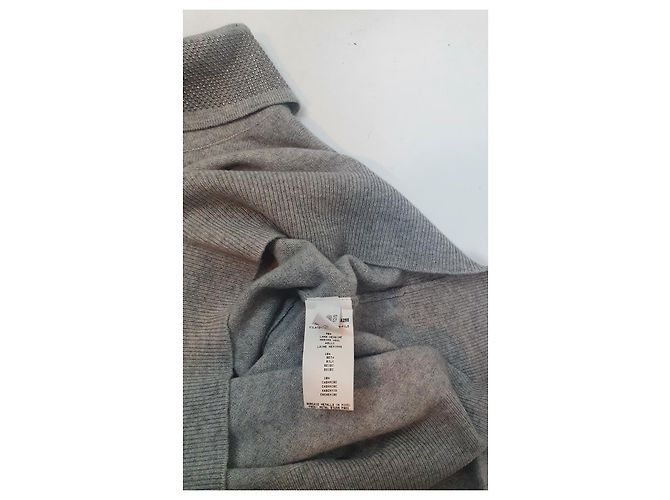 Fabiana Filippi Oversize grauer langer Woll und Seidenpullover - Ansicht 7