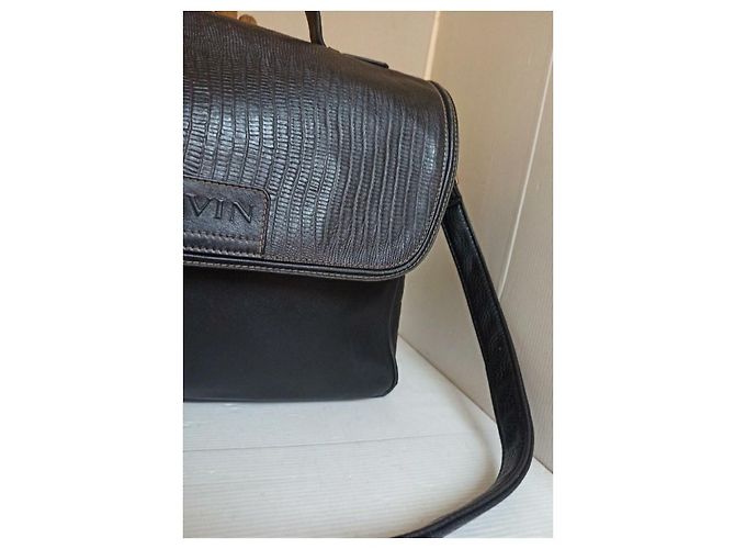 Lanvin borsa tracolla cartella Marrone Nero - vista 11