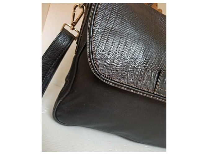 Lanvin borsa tracolla cartella Marrone Nero - vista 12