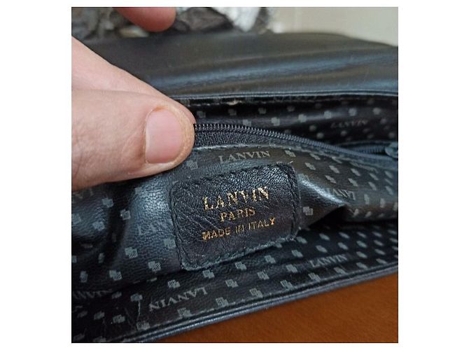 Lanvin borsa tracolla cartella Marrone Nero - vista 7