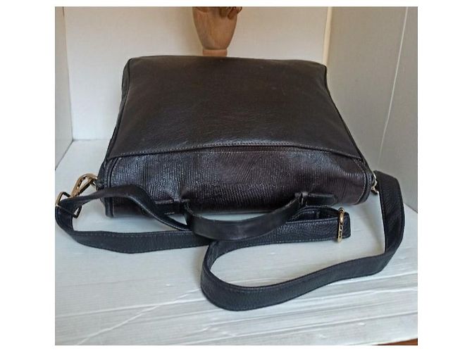 Lanvin borsa tracolla cartella Marrone Nero - vista 8