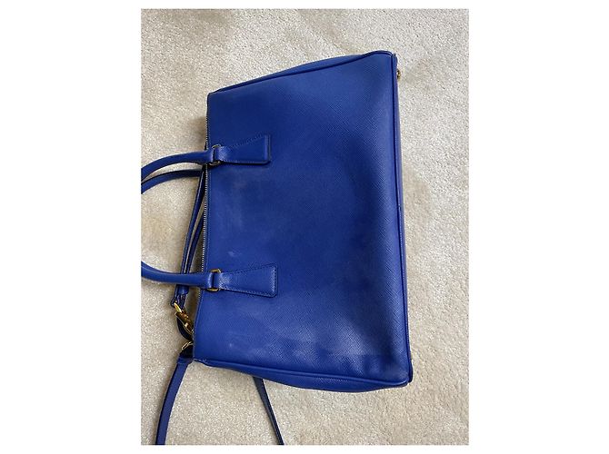 Borsa Prada in pelle saffiano blu royal - vista 4
