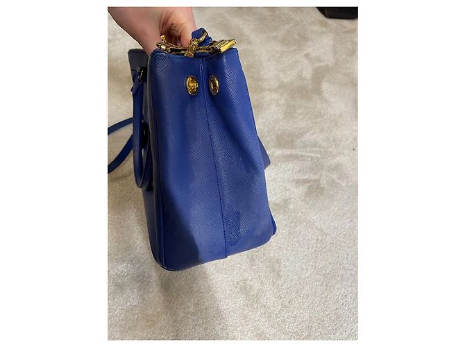 Borsa Prada in pelle saffiano blu royal - vista 6