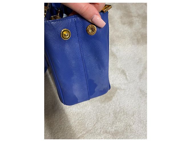 Borsa Prada in pelle saffiano blu royal - vista 7