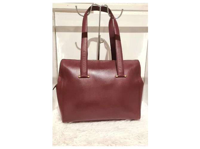 Cartier Cabas Tasche aus burgunderrotem Leder Bordeaux - Ansicht 2