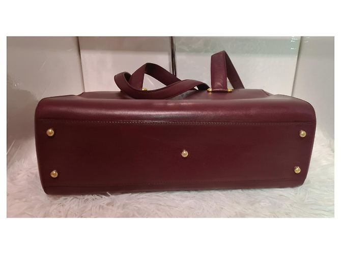 Cartier Cabas Tasche aus burgunderrotem Leder Bordeaux - Ansicht 4