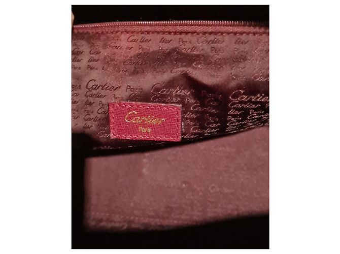Cartier Cabas Tasche aus burgunderrotem Leder Bordeaux - Ansicht 7