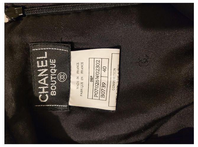 Saia Chanel de tweed de lã preta Preto - vista 3