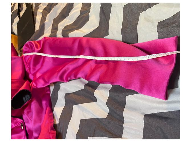 Giacca Casadei Rosa Fuchsia con Volant e Pizzo Nero Fuschia - vista 13