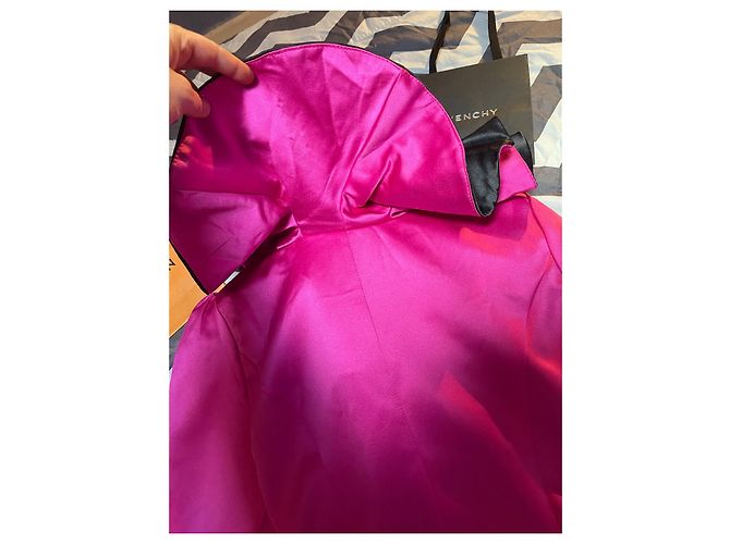 Giacca Casadei Rosa Fuchsia con Volant e Pizzo Nero Fuschia - vista 17