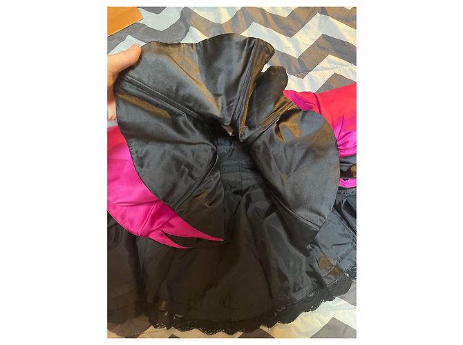 Giacca Casadei Rosa Fuchsia con Volant e Pizzo Nero Fuschia - vista 8