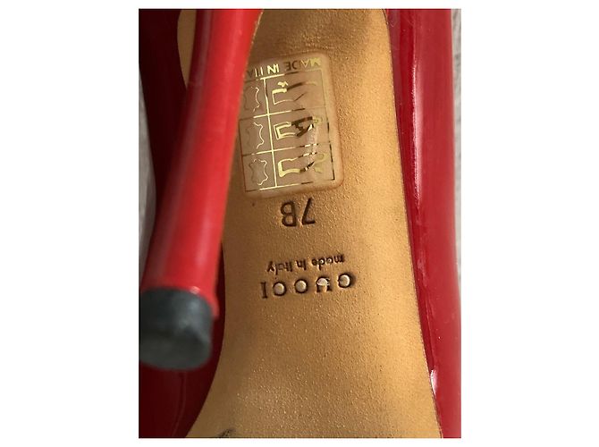Décolleté Gucci Rosse in Vernice Rosso - vista 8
