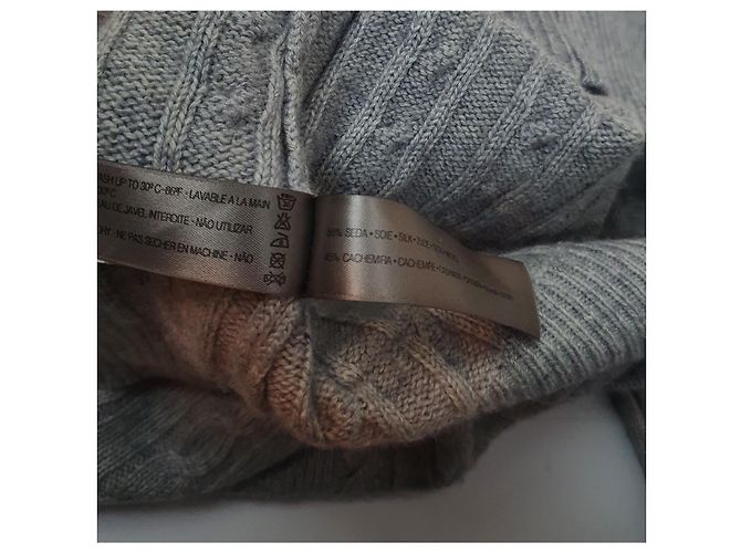 Uterque Cardigan aus Kaschmir und Seide Grau - Ansicht 6