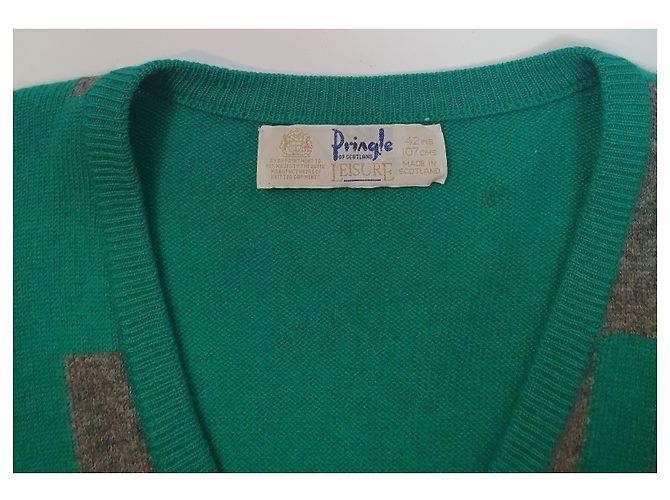 Pringle Of Scotland Pullover aus Wolle grün grau - Ansicht 6