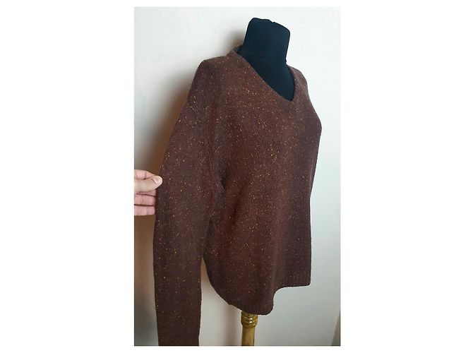 Samsoe & Samsoe Mathis oversize V-neck sweater brown Multiple colors - view 3