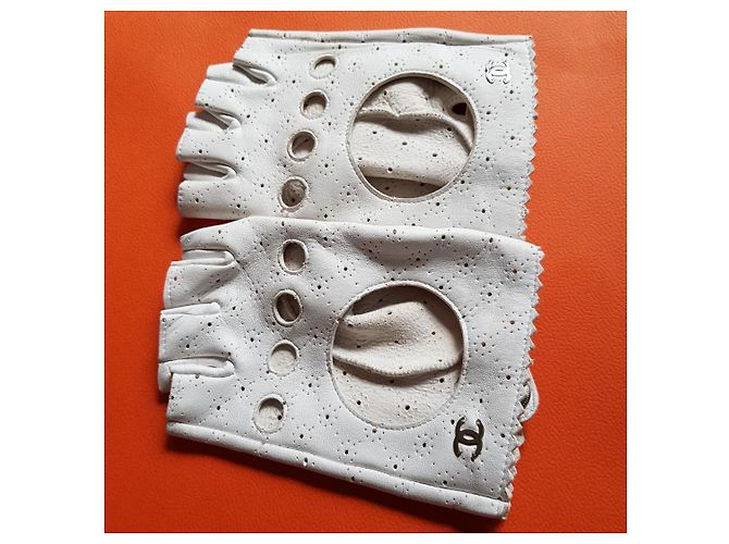 Chanel Guantes Blanco - vista 7